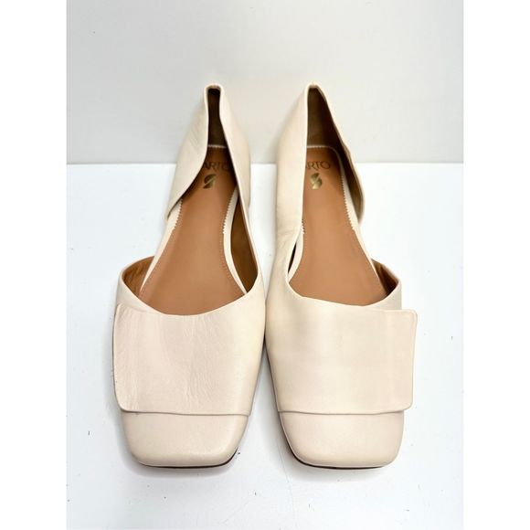 Franco Sarto Shoes Womens Size 11 Cream Leather Slip On Square toe Tracy Flats - Picture 2 of 11
